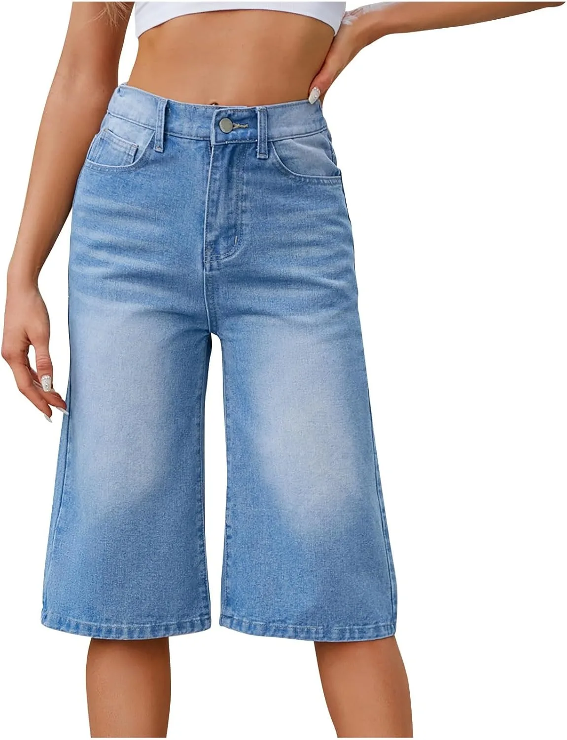 

Женские джинсовые капри Casual Slim с эластичным поясом и карманами