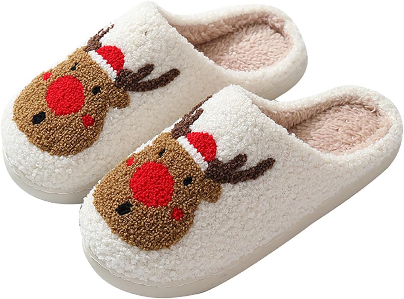 

Женские и мужские тапочки с милым мультяшным узором на Хэллоуин и Рождество, с антискользящей подошвой, уютные домашние зимние тапочки из мягкого плюша, теплые, подарок для девушки Coleyn, красный