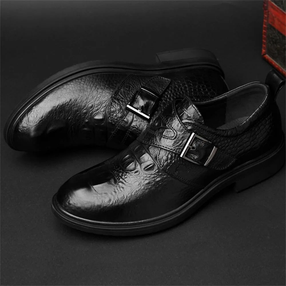 Лоферы кожаные Mens Dress Loafers Luxury Leather Slip-on, черный CHUUMEE — фото 3