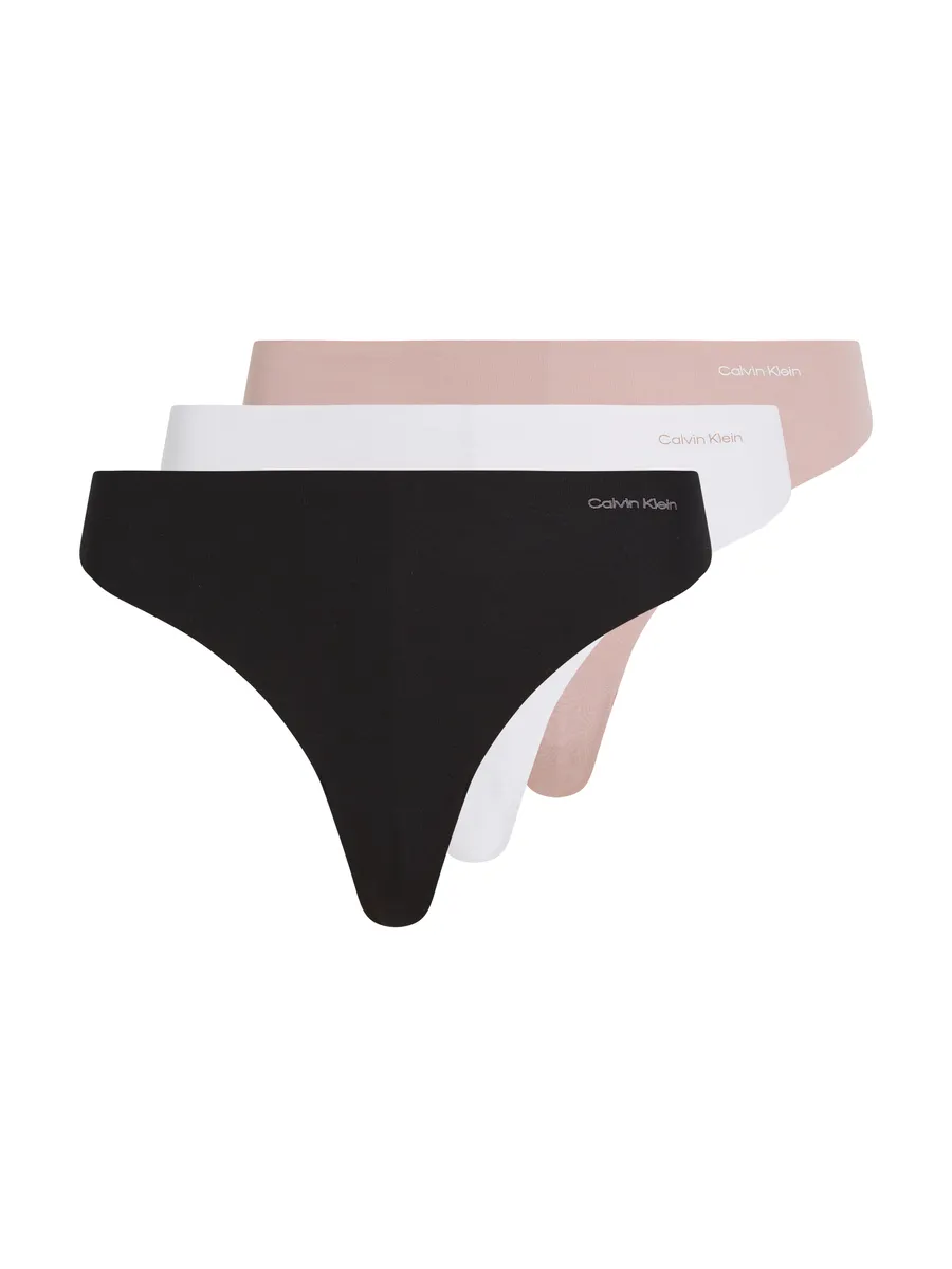 

Calvin Klein Underwear String "3 PACK THONG (MID-RISE)" (3 шт. в упаковке, 3 шт. в упаковке), с логотипом, черный, белый