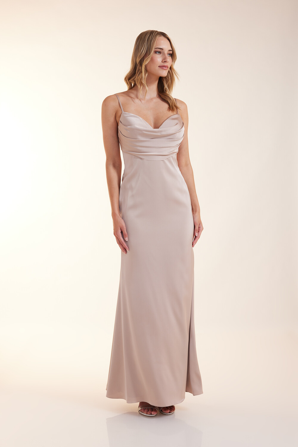 

Платье LAONA Satin Illusion Dress, бежевый