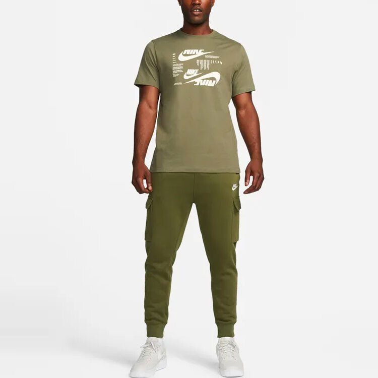 Футболка мужская средняя оливковая Nike, оливковый — фото 3