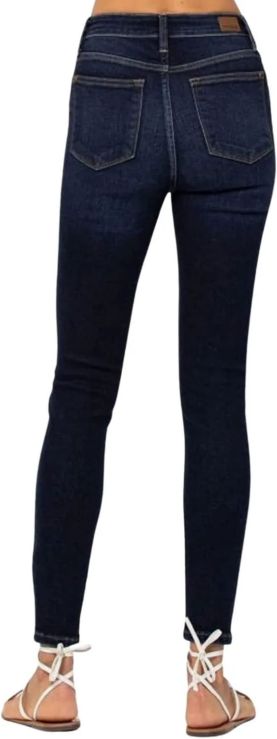 Generic Джинсы Judy Blue High Waist с эффектом потертостей и темным оттенком денима — фото 2