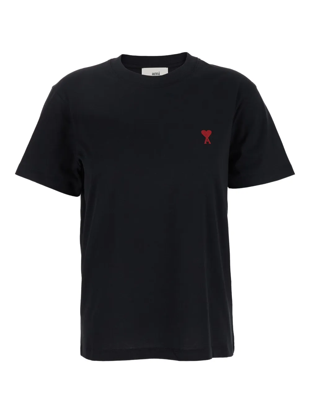 

Черная футболка из хлопка с вышивкой Ami De Coeur спереди для женщин Ami Paris, Черный, Черная футболка из хлопка с вышивкой Ami De Coeur спереди для женщин Ami Paris