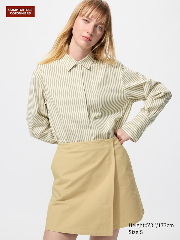 

Хлопковая мини-юбка Uniqlo, 32 beige