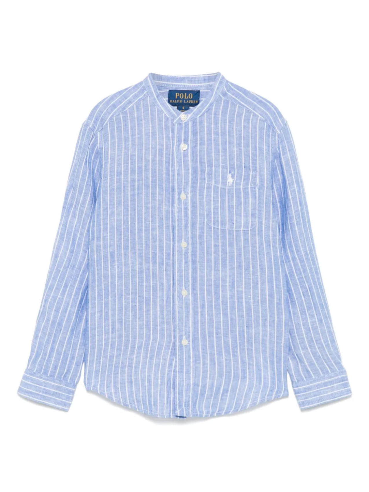 

POLO RALPH LAUREN KIDS полосатая льняная рубашка, синий