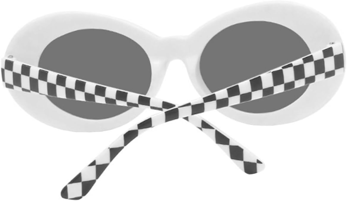 

Овальные солнцезащитные очки для женщин в стиле ретро, ​​белая клетчатая оправа, защитные летние очки, модные спортивные очки унисекс с полностью серыми линзами Ipetboom, Multi
