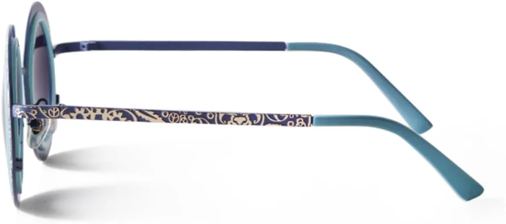 

Модные круглые солнцезащитные очки для женщин, роскошные, классические, с зеркальными линзами, металлическая оправа, защита от УФ-излучения UV400 VFDHN, 2