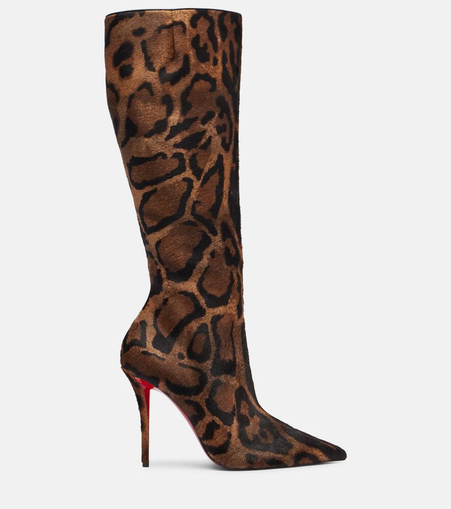 Ботфорты Miss Z 100 из замши Christian Louboutin, Brown — фото 4