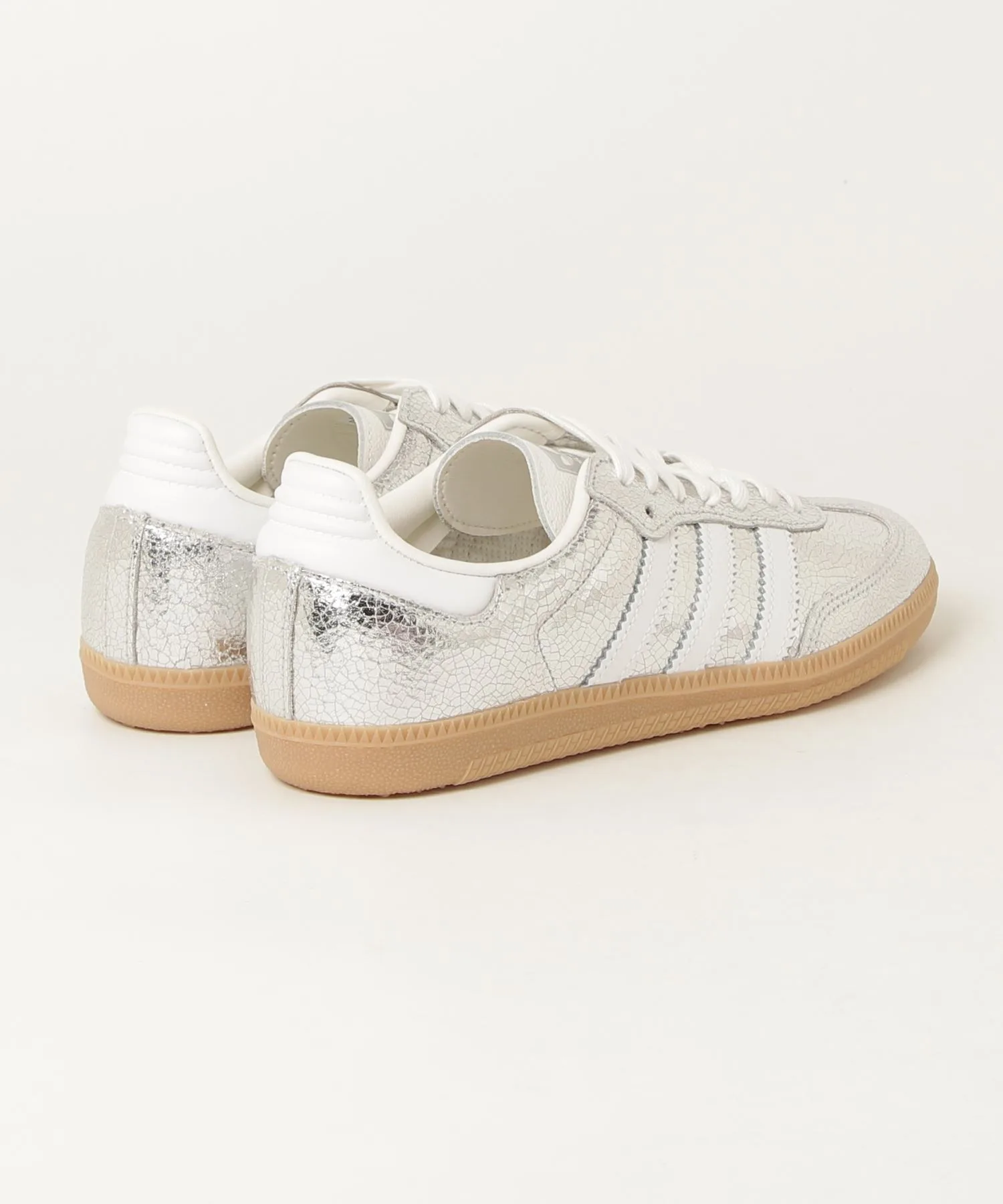 Кроссовки из кожи со эффектом crack Samba OG adidas Originals серебряные — фото 2