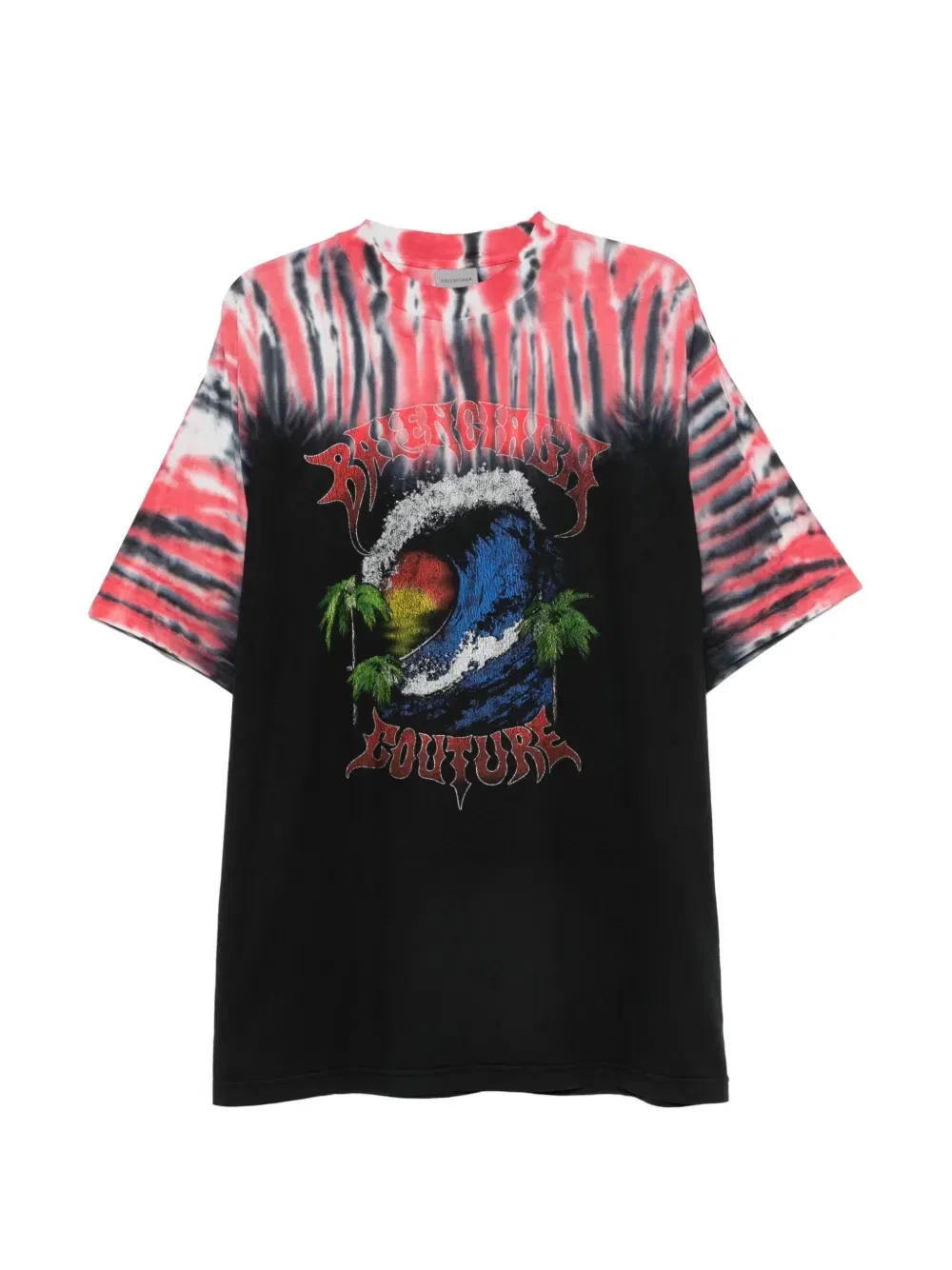 Футболка с графическим принтом Tie-dye BALENCIAGA, черный