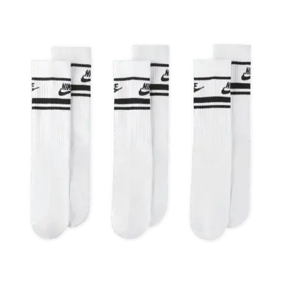 Носки Nike Sportswear Dri-FIT Everyday Essential Crew (3 шт), цвет White/Black/Black — фото 2