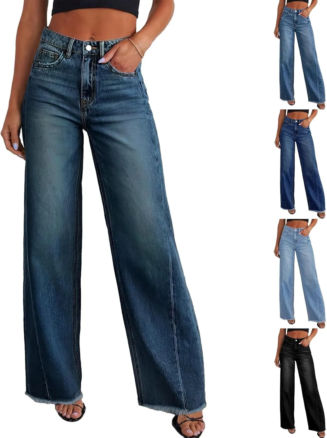 

Джинсы женские Wide Leg с Raw Hem