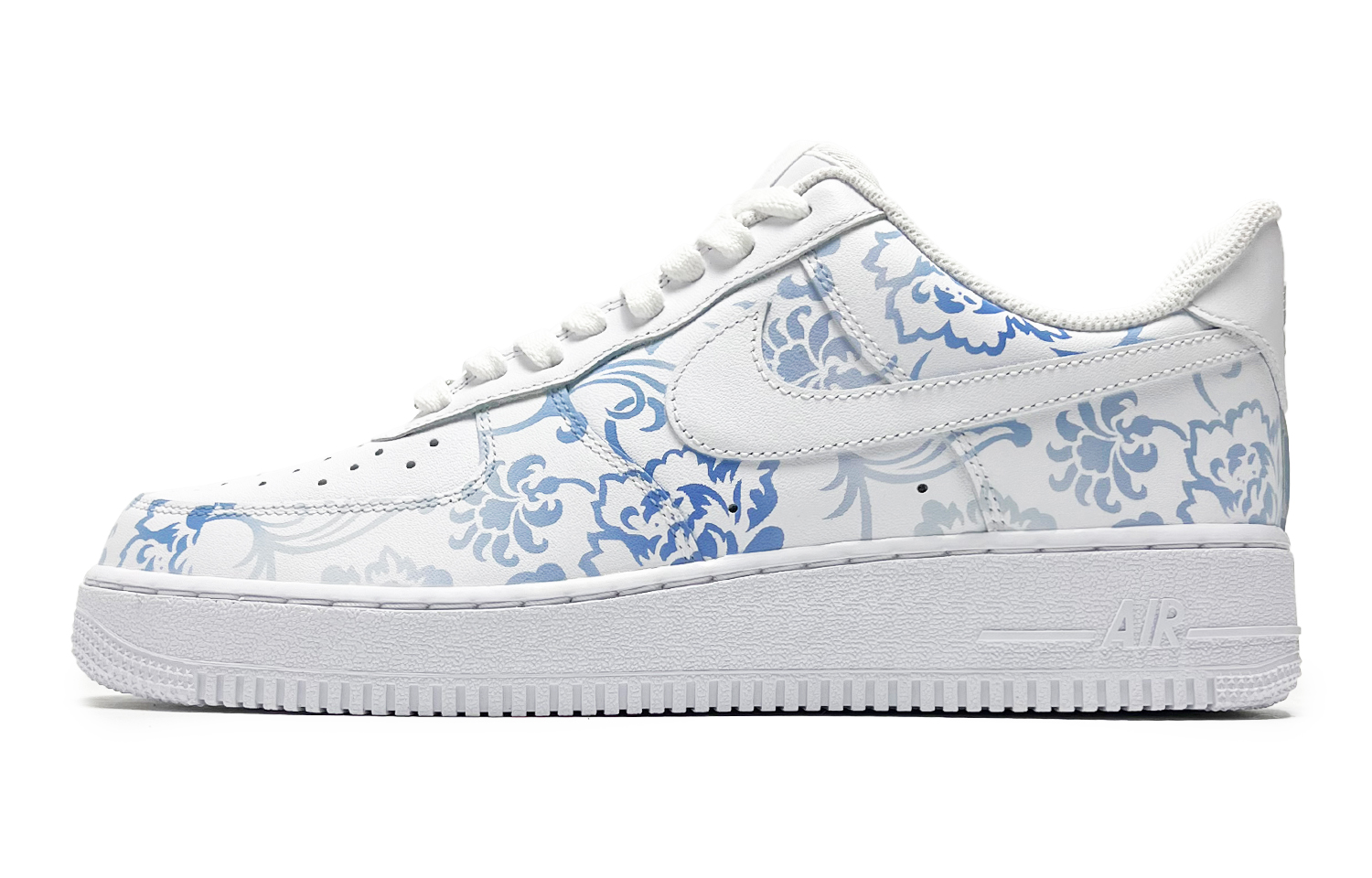 Кроссовки Nike Air Force 1 скейтерские мужские низкие бело-синие, цвет White Blue — фото 2