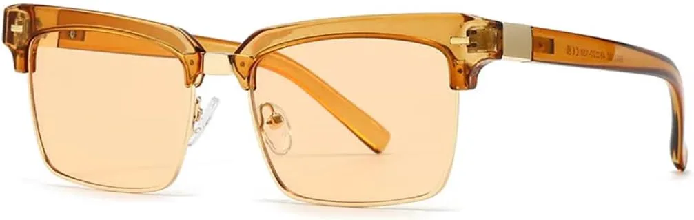 

Модные женские солнцезащитные очки в стиле ретро с заклепками, мужские прозрачные градиентные очки с защитой от УФ-излучения UV400 VFDHN, C4 Tea Champagne