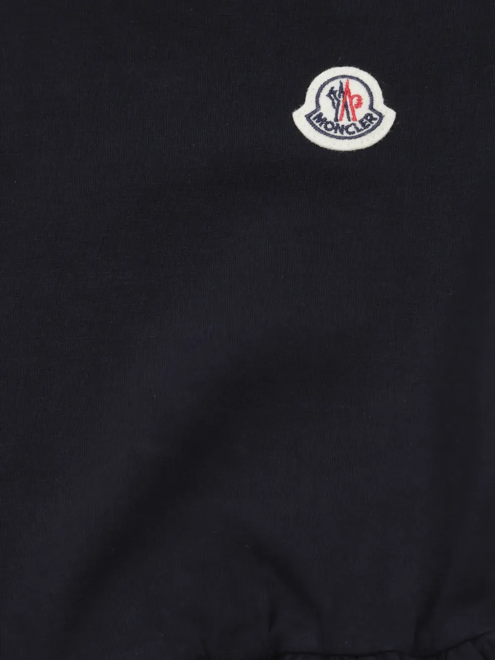 Платье с оборками и нашивкой-логотипом Moncler Enfant, синий — фото 3