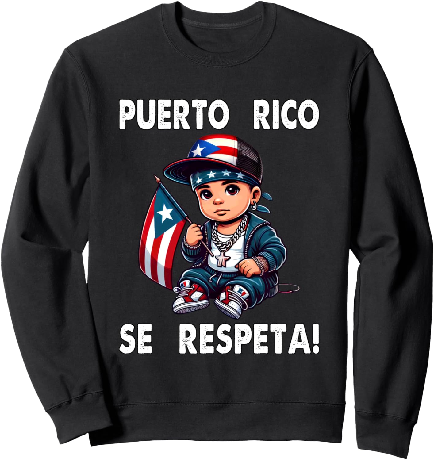 

Толстовка с флагом Пуэрто-Рико Se Respeta Boricua для детей в поддержку протеста Puerto Rico Se Respeta Collection, More Here, черный
