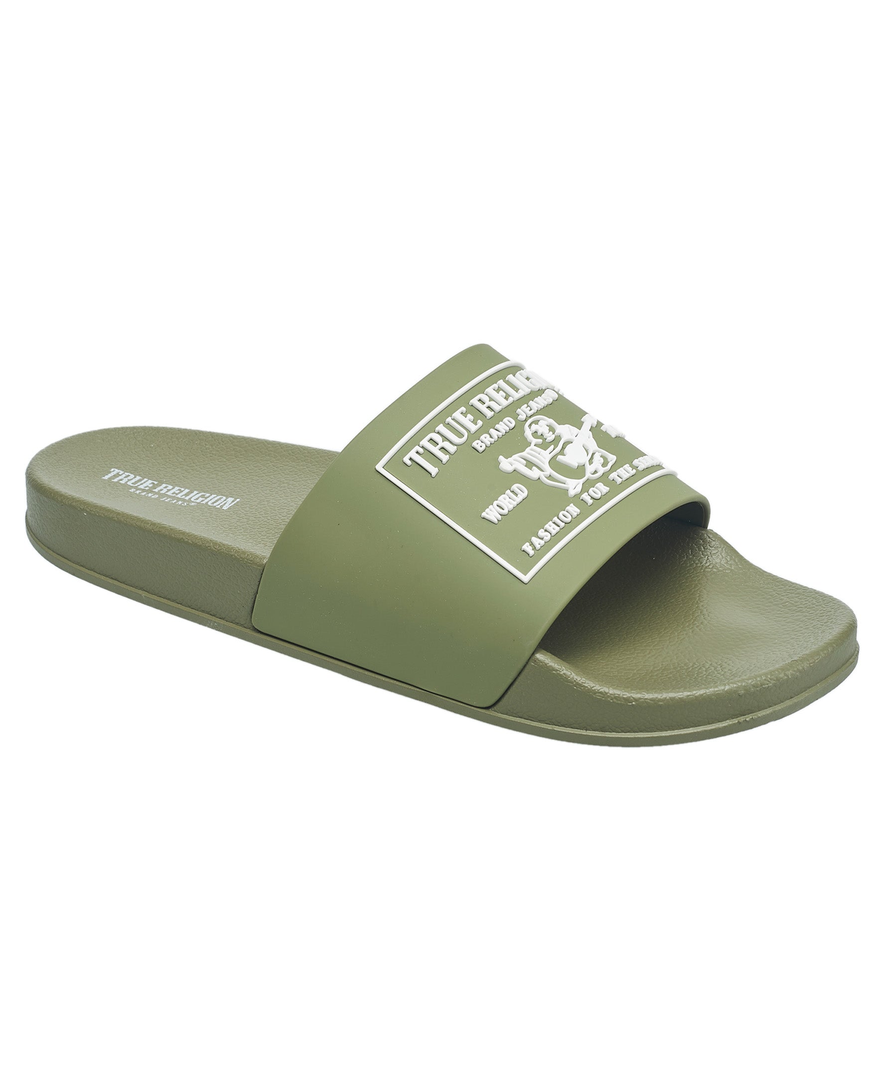 True Religion Men's Kendrick Logo Slide, оливковый