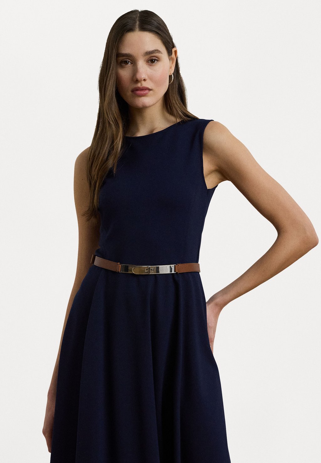 

Платье из джерси Ponte Sleeveless Dress - Cocktail dress / Party dress Lauren Ralph Lauren, темно-синий