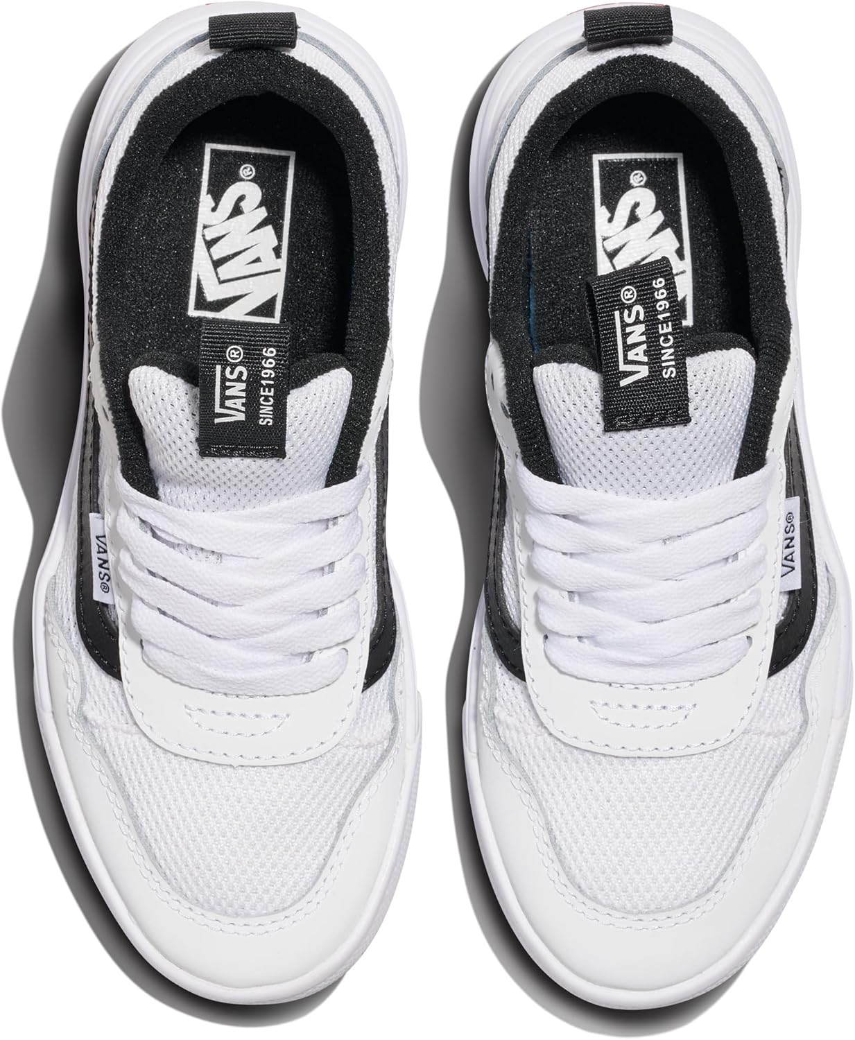 Кроссовки Vans для детей и подростков, Спортивная обувь для мальчиков и девочек для ходьбы, походов и моды, белый/черный — фото 4