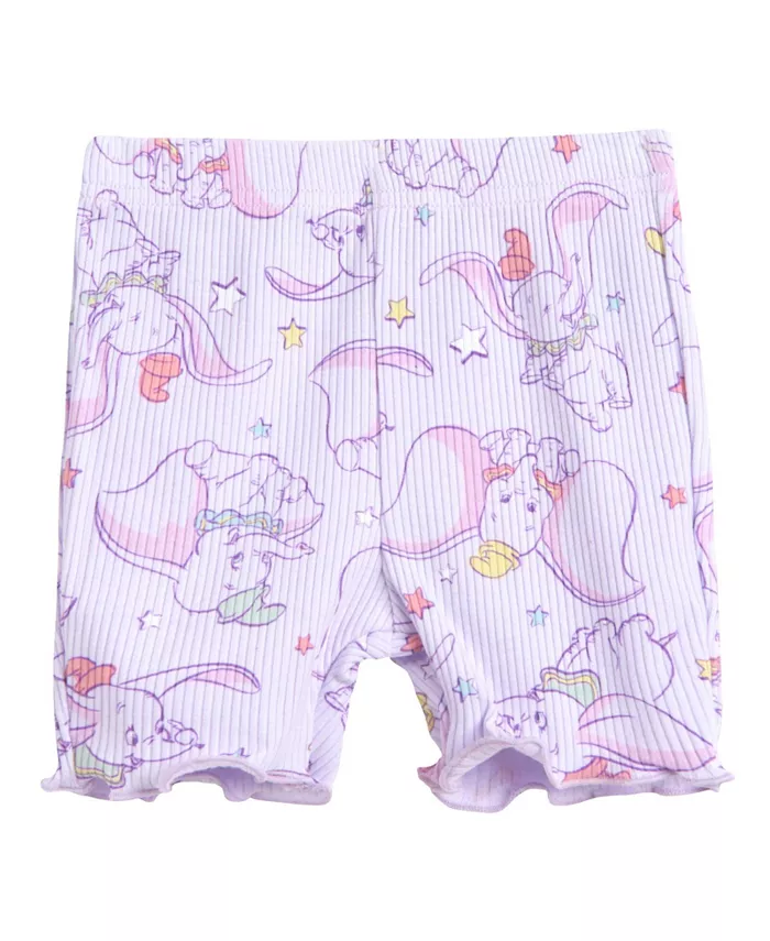 Комплект для девочек Disney: футболка с баской и шорты для велоспорта Winnie the Pooh, Minnie Mouse, Lilo & Stitch (новорожденные) Bambi, фиолетовый — фото 3