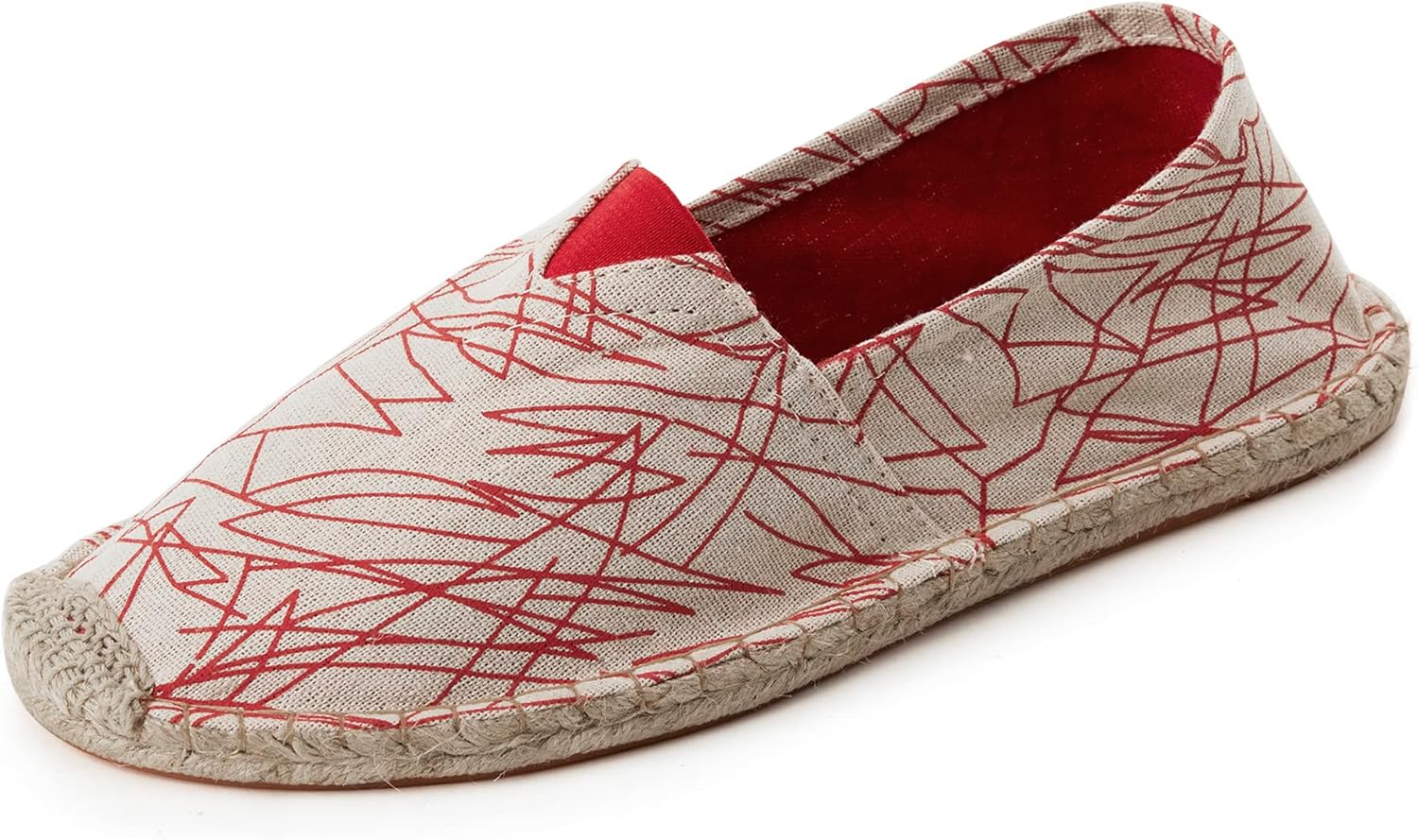 

Мужские эспадрильи на плоской подошве, повседневные классические слипоны из ткани Hyvekoka, красный