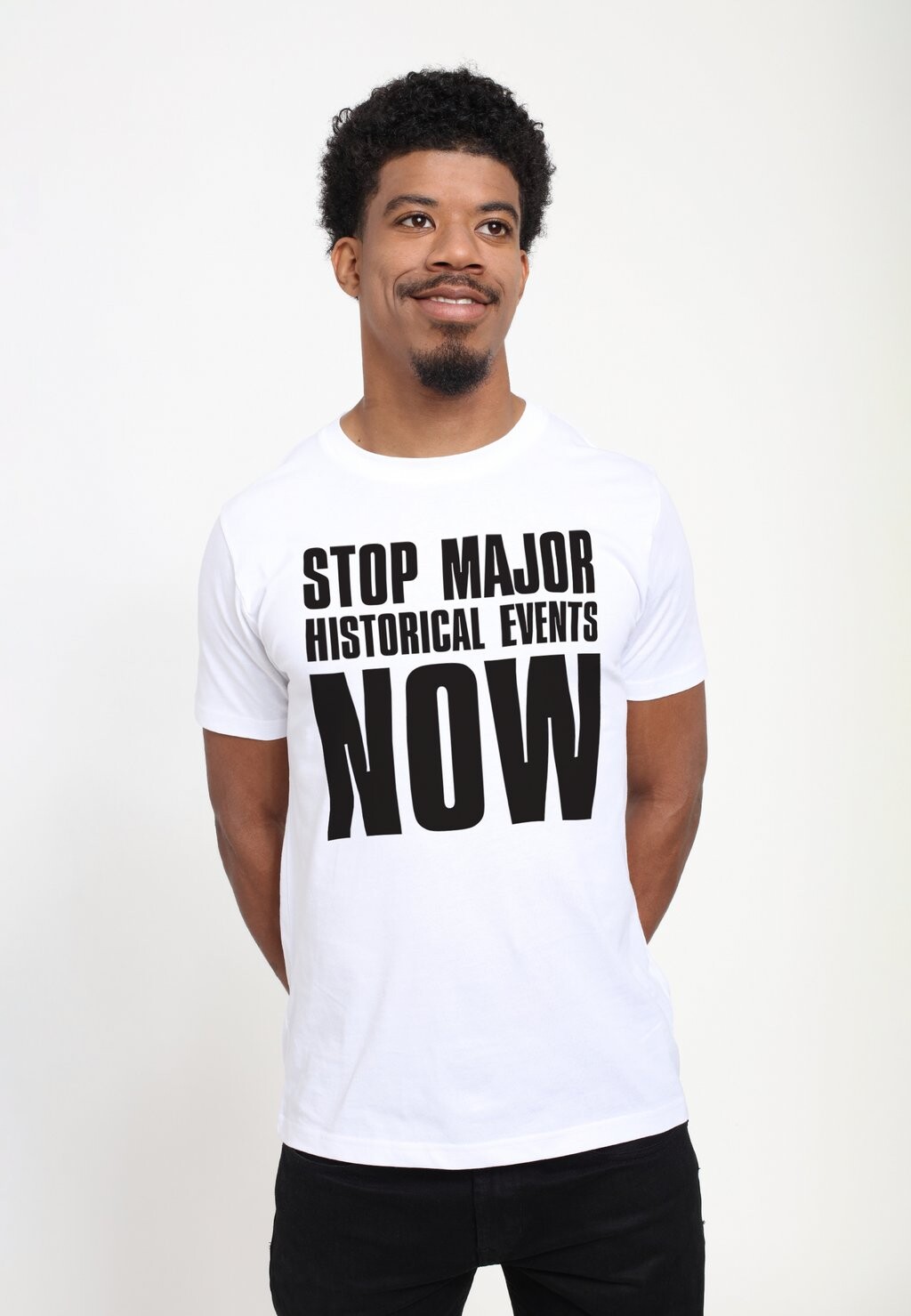 

Футболка с принтом STOP MAJOR HISTORICAL EVENTS NOW Henry Tiger, белый