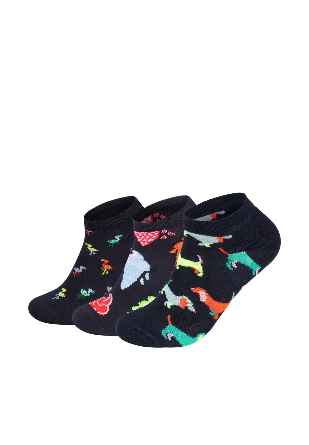 

Носки Happy Socks 3 Pack Low Ice Cream Flamingo Puppy Love Socks, цвет multi_coloured