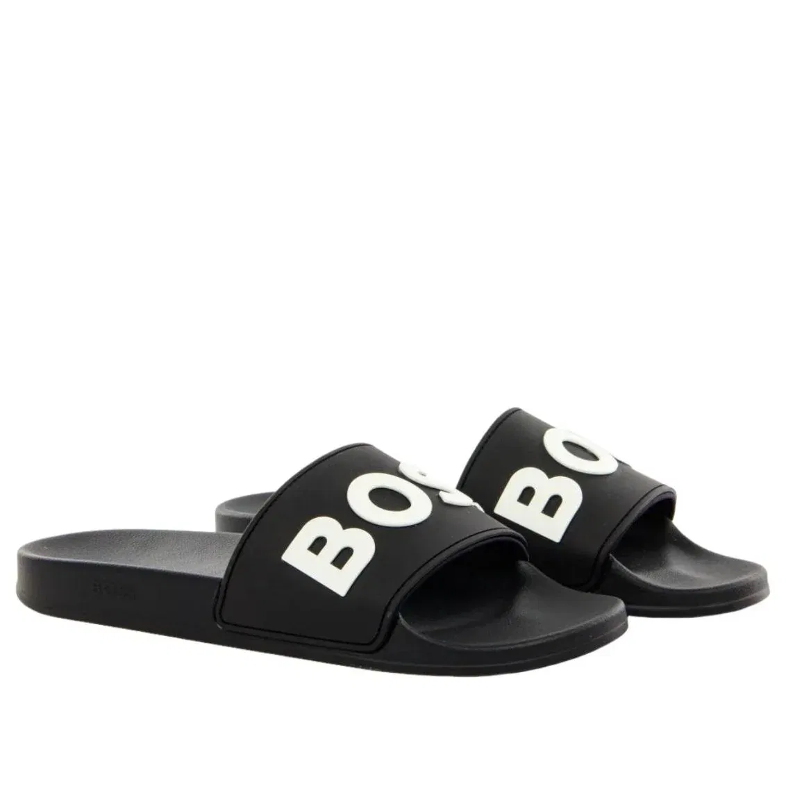 Шлепанцы Hugo Boss Raised Italian Made 'Black White' 50498241-001, черный — фото 3