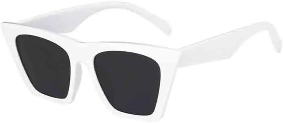 

Солнцезащитные очки с защитой UV400 | «Кошачий глаз», большая оправа, цветные линзы | для женщин и мужчин, для занятий спортом на открытом воздухе и вождения DSVIGF, White Gray