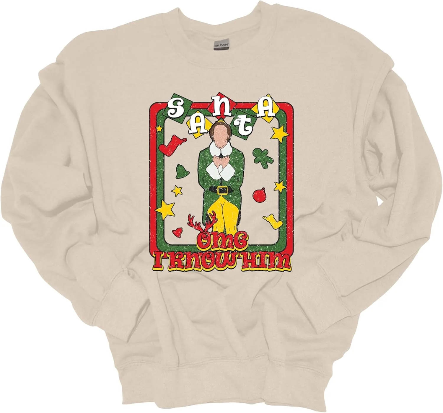 

Толстовка Unisex Christmas Sweatshirt Omg Santa I Know Him Elf Retro Festive Holiday Trenz Shirt Company