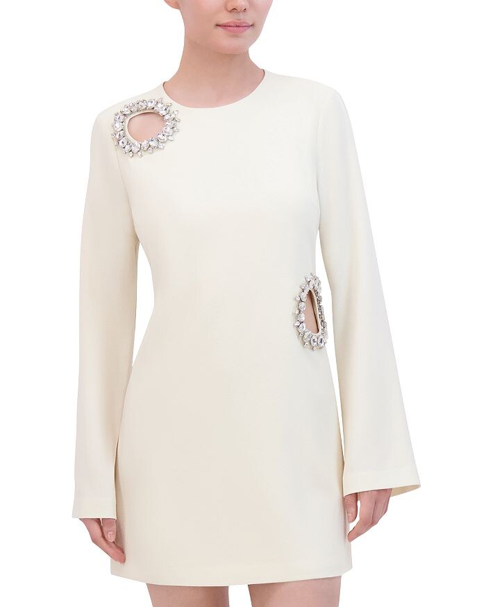 

BCBGMAXAZRIA Мини-платье с украшением, белый