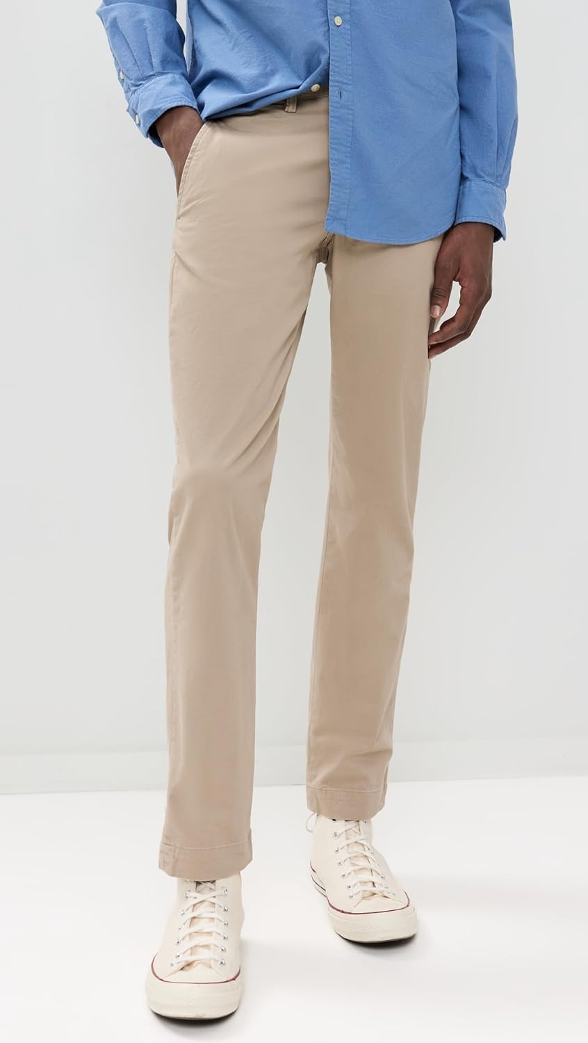 Прямые постиранные стретч чинос Polo Ralph Lauren для мужчин 32", Khaki Tan — фото 2