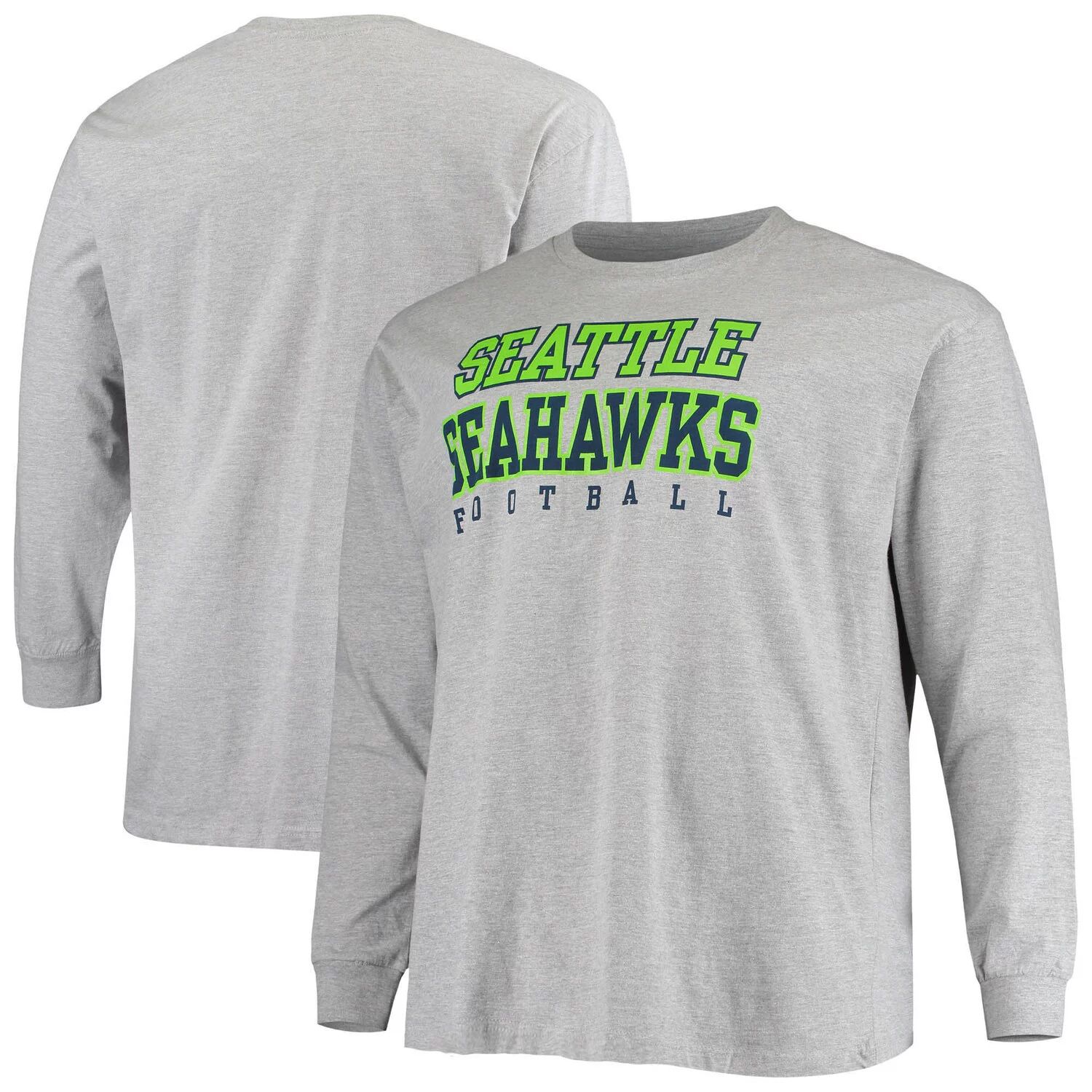 

Мужская серая футболка с логотипом Seattle Seahawks Big & Tall для практики с длинными рукавами Fanatics, Серый, Мужская серая футболка с логотипом Seattle Seahawks Big & Tall для практики с длинными рукавами Fanatics