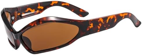 

Спортивные солнцезащитные очки в стиле панк для женщин и мужчин, солнцезащитные очки в стиле стимпанк неправильной формы для женщин, ретро-очки MTZJH, C4 Leopard Brown