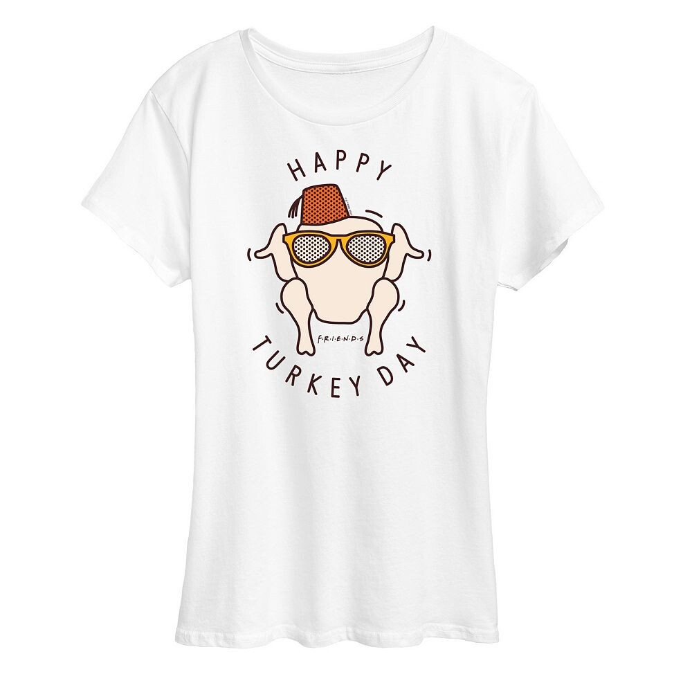 

Женская футболка с рисунком Happy Turkey Day Licensed Character, белый