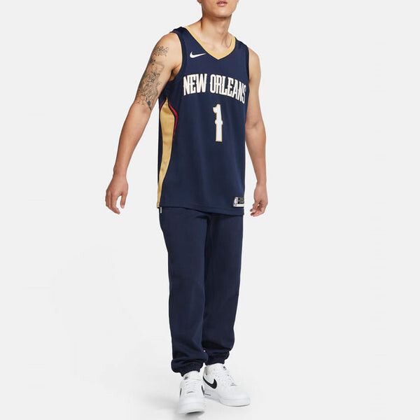 Футболка nba mens swingman джерси 20ss new orleans pelicans williamson 1 баскетбольная рубашка Nike, синий — фото 3