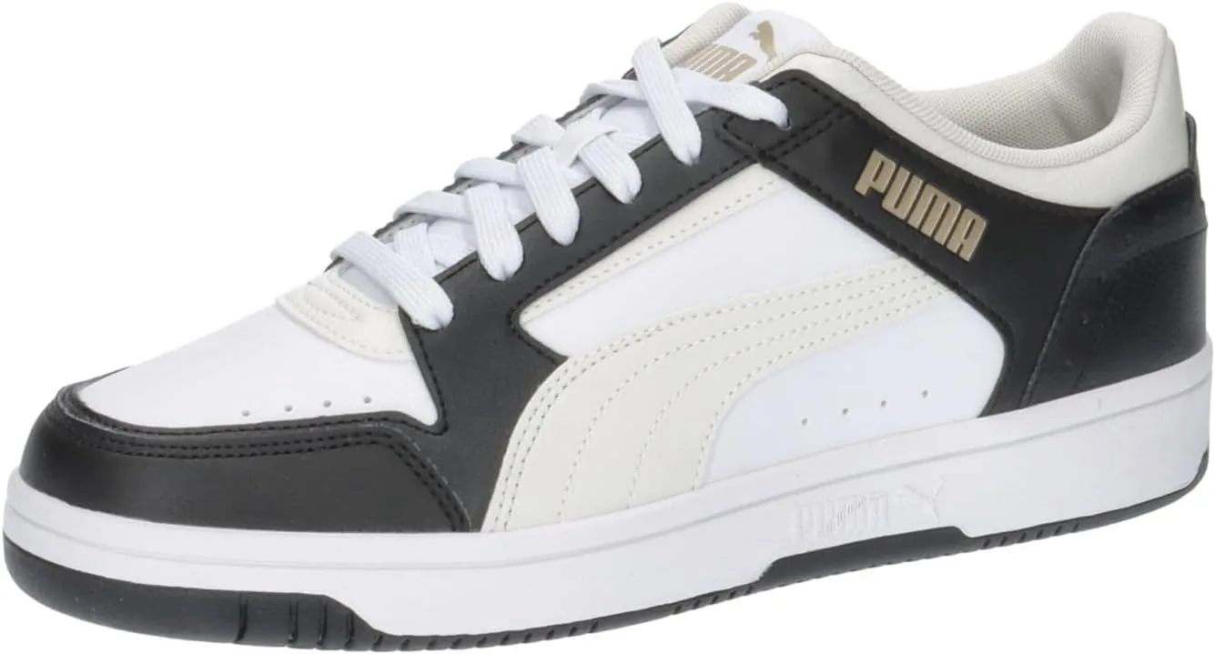Кроссовки PUMA Unisex Rebound Joy Low, белый/черный/серый/золотой
