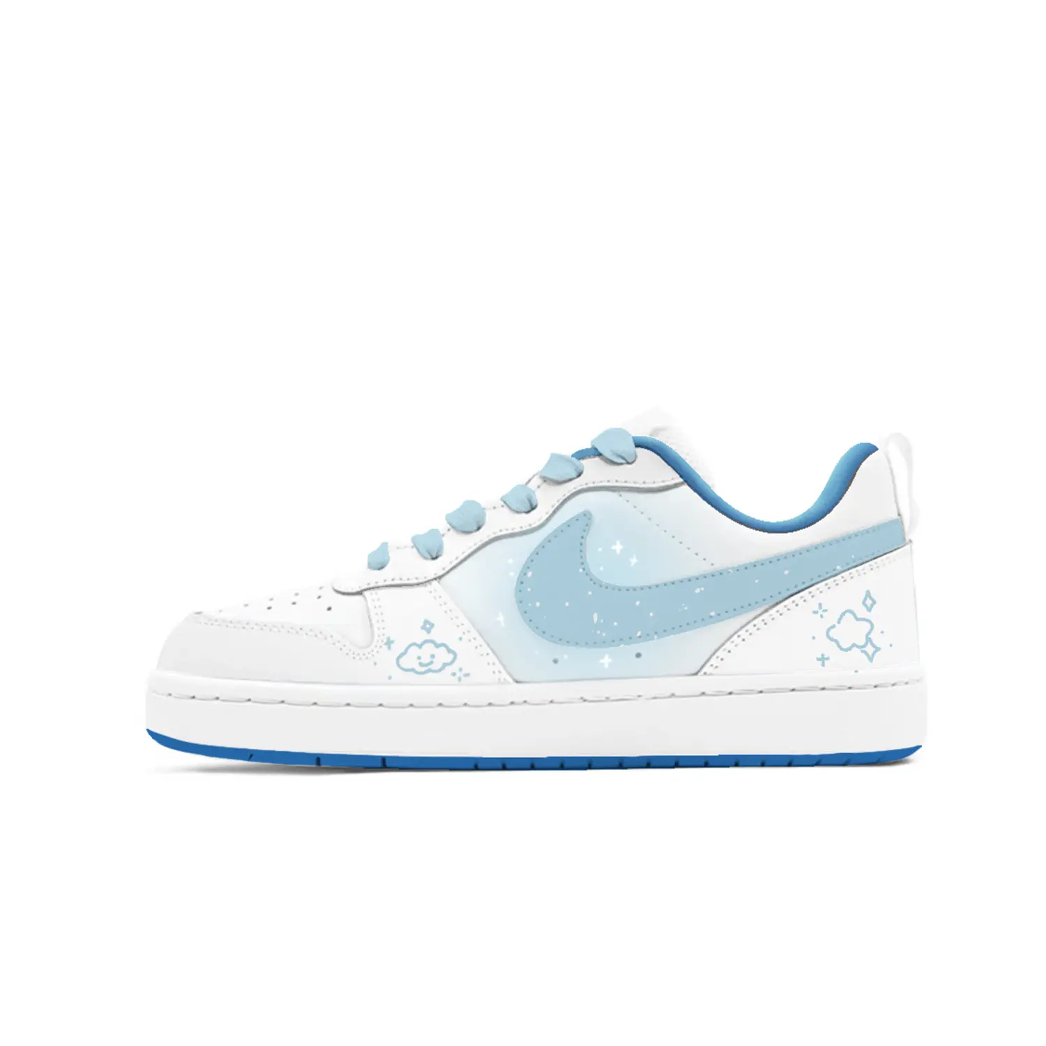 

Nike Детские кроссовки для скейтбординга Court Borough Ultramarine Galaxy с противоскользящим покрытием, износостойкие, низкие, синие, для подростков