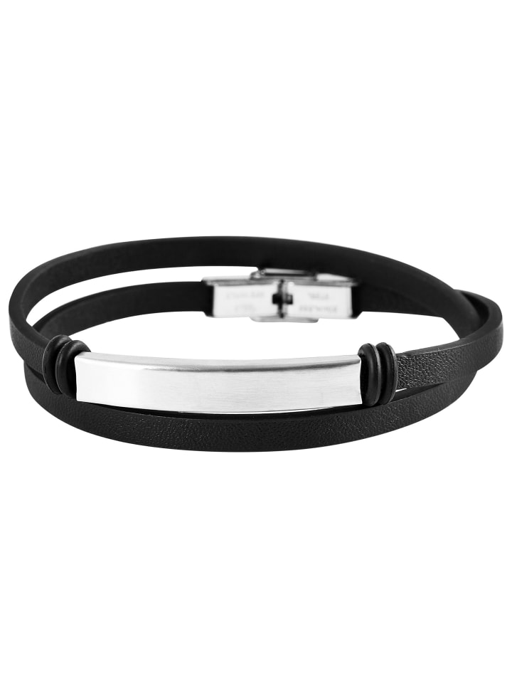 

Adeliás Браслет унисекс - кожаный браслет-обмотка, 42 см, черный