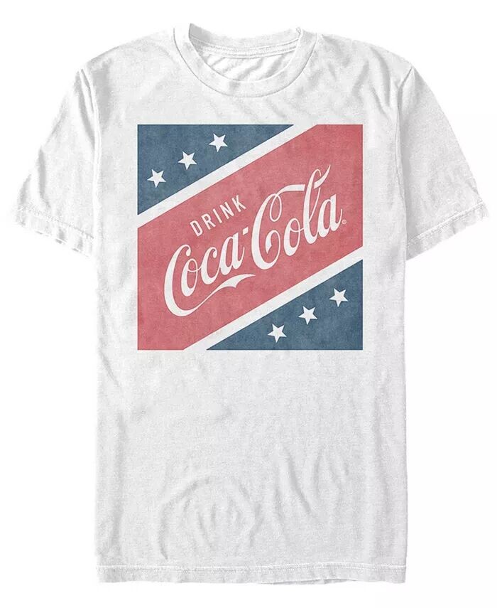 

Мужская футболка Coca-Cola Stars And Stripes Square с коротким рукавом Fifth Sun, белый