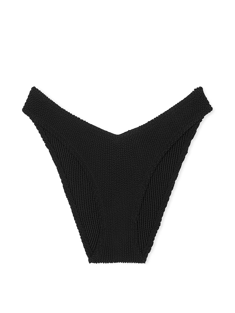 Плавки Victoria'S Secret, купальник с гофрированной отделкой, черный — фото 3