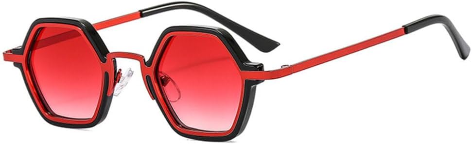 

Ретро-солнцезащитные очки Polygon для женщин, модные очки с прозрачными линзами с градиентом Ocean, модные солнцезащитные очки в стиле панк с защитой от УФ-излучения UV400 для мужчин TYUVIVO, Black Red Gradient