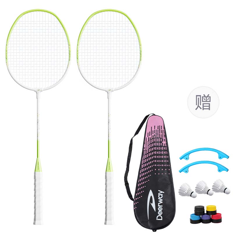 

Ракетка для бадминтона Iron Alloy, контроль, универсальная, для защиты, продвинутый уровень, 3U/G5 DEERWAY, [828 желтый белый double rackets]+racket bag+nylon shuttlecock *3+overgrip *2+string cover *2