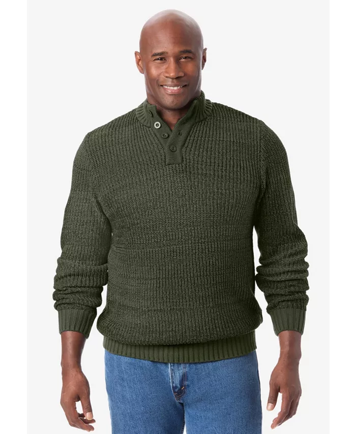 

Свитер Big & Tall Henley Shaker KingSize, зеленый