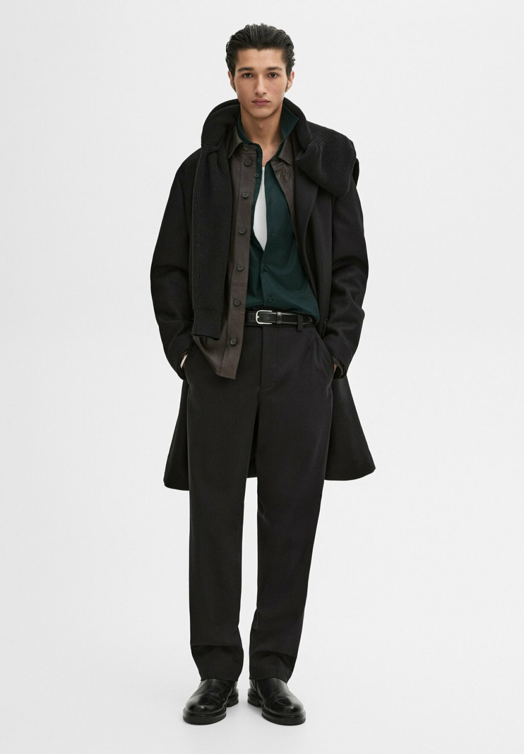 

Чиносы STRAIGHT-LEG Massimo Dutti, темно-синий