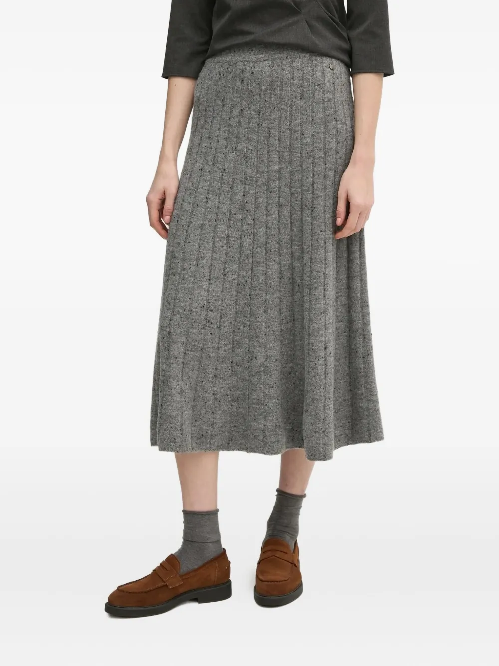 

Юбка миди в рубчик Pedro Del Hierro, серый