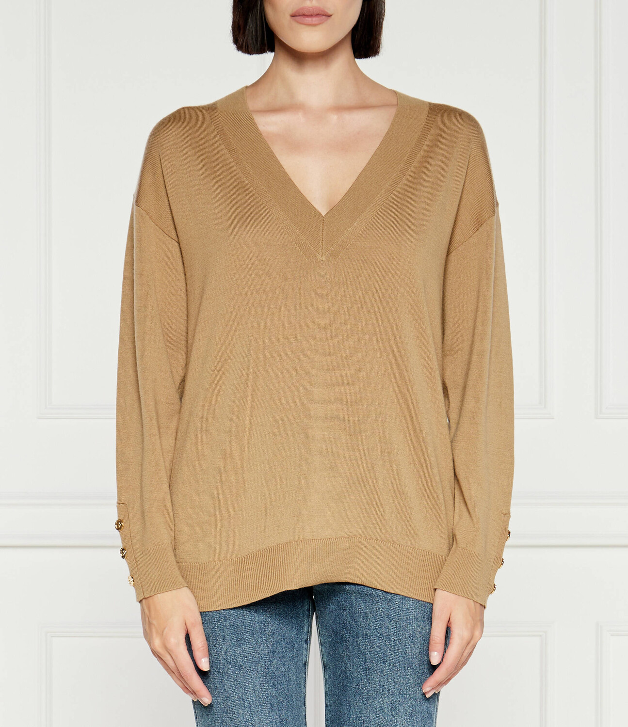 

Свитер из шерсти Michael Kors MERINO Regular Fit, бежевый