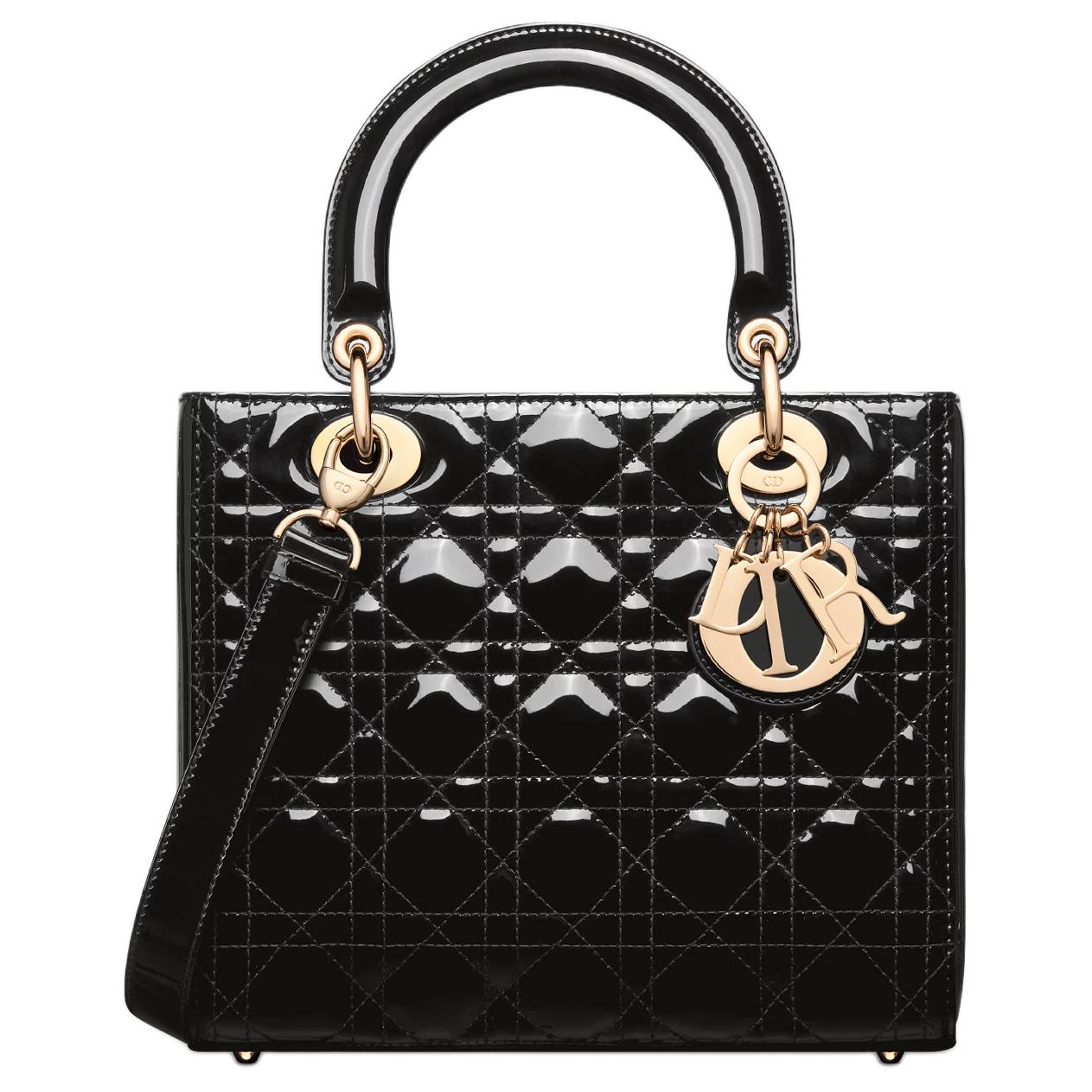 

DIOR Женская сумка из лаковой кожи Кожаная женская сумка через плечо кроссбоди маленькая черная