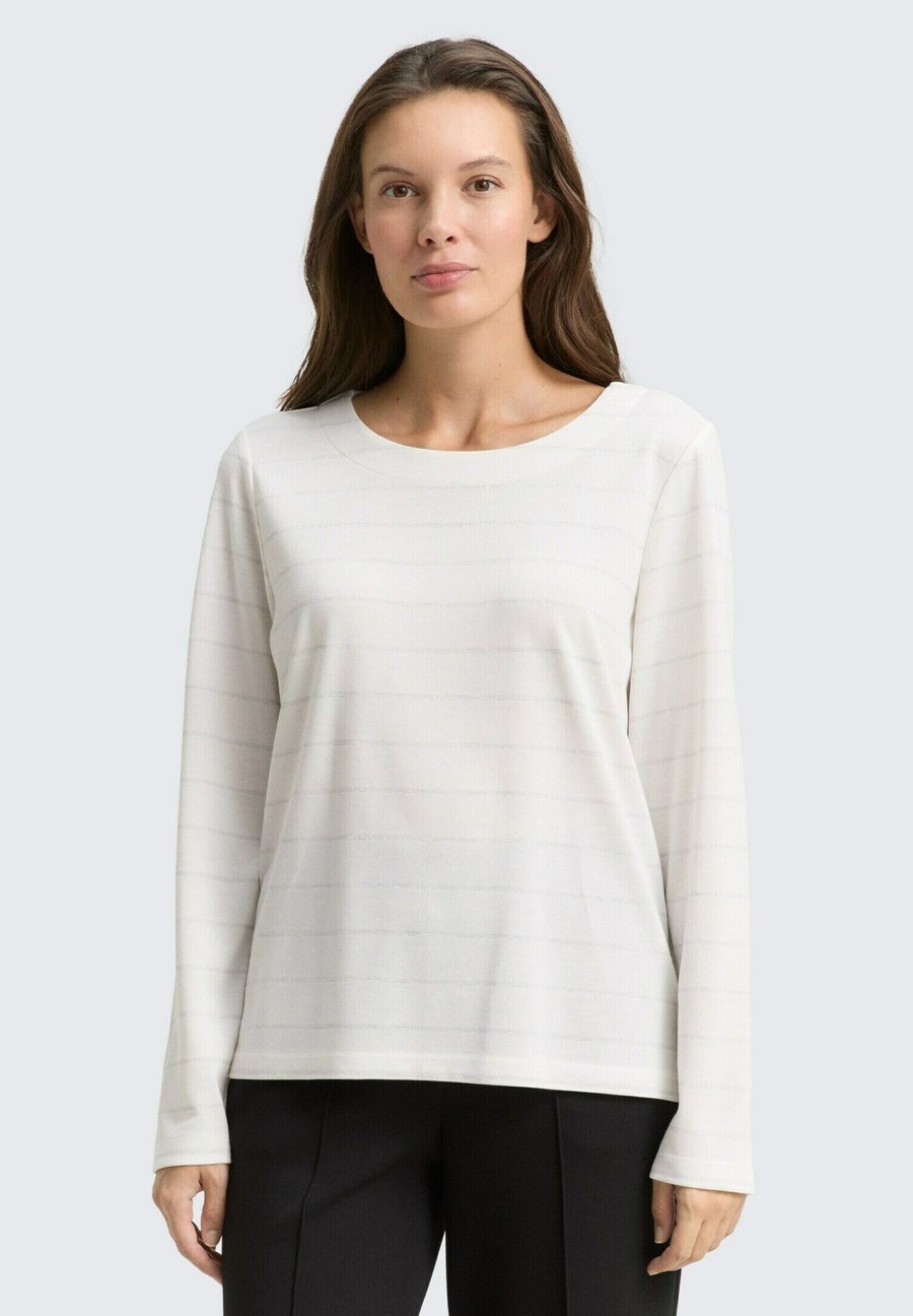 

Топ TOM TAILOR Long sleeved top, White Stripe With Lurex/White